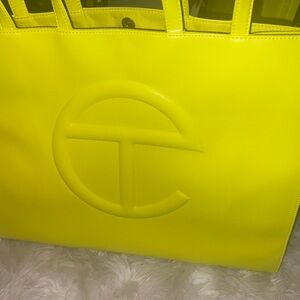 Telfar Yellow Tote Bag with Embossed Logo